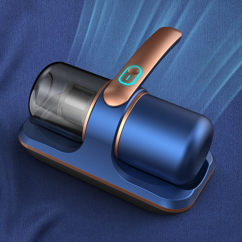 Bed Wireless Mites Instrument Rechargeable Household UV Sterilization Dehumidification Vacuum Cleaner Blue And Gold English Packaging