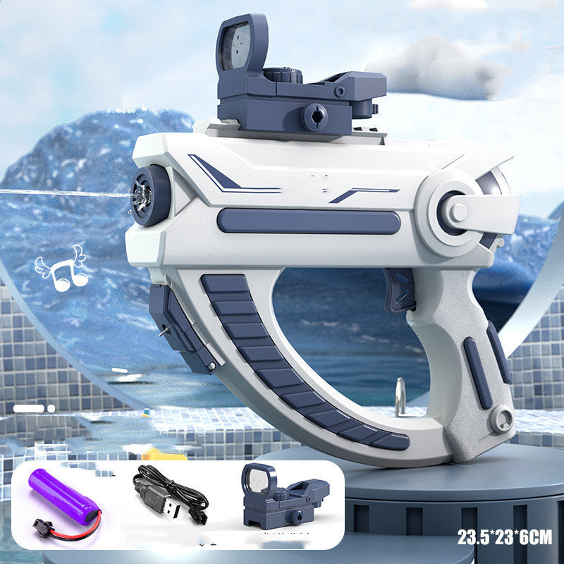 Space Water Gun Electric Automatic Water Absorption Water Fights Toy Outdoor Beach Swimming Pool Bath Toys For Children Kid Gift A Blue USB