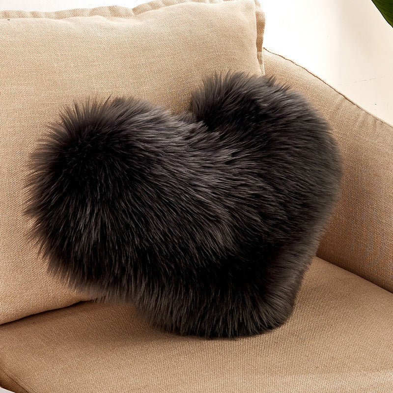 Heart Trendy Home Cushion Pillow Cover Dark Gray 40X50cm