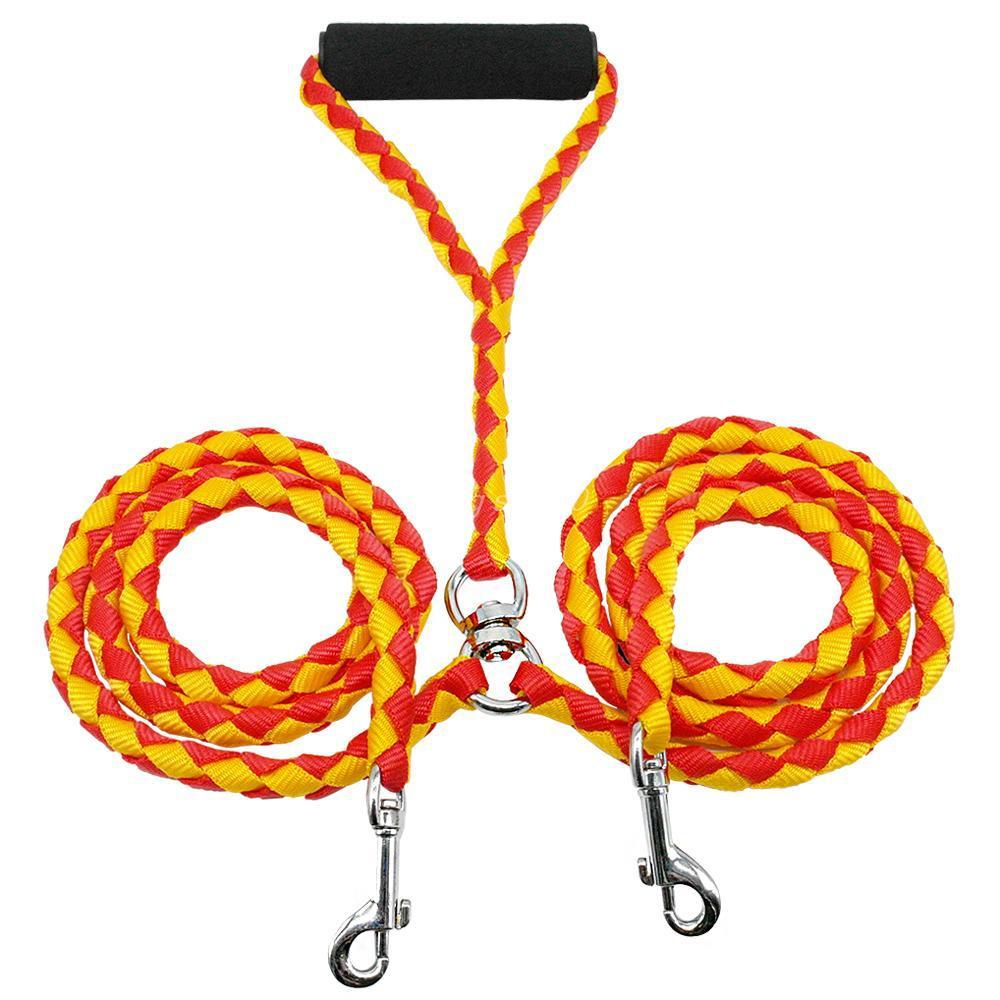 Braided PP round rope dog leash dog leash Yellow 1.4 meters