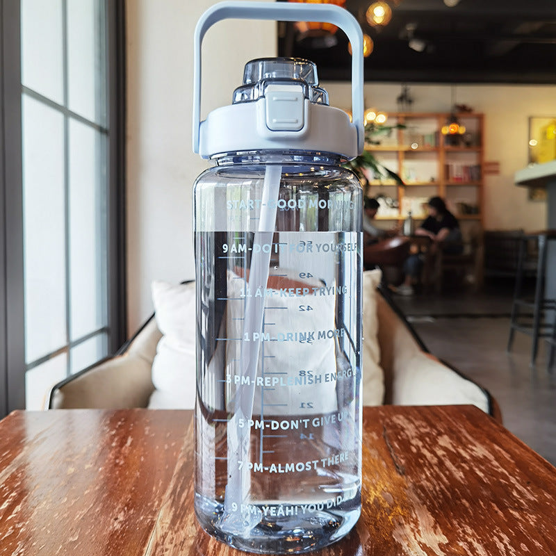 Large Plastic Cup Portable Water Bottle Blue 2000ML