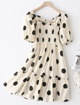 Vintage Dot Women Dress Black