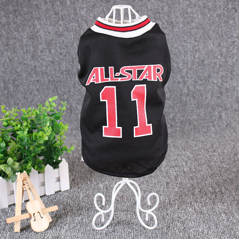 Hot World Cup Ball Spring And Summer Dog Vest Pet Supplies Black