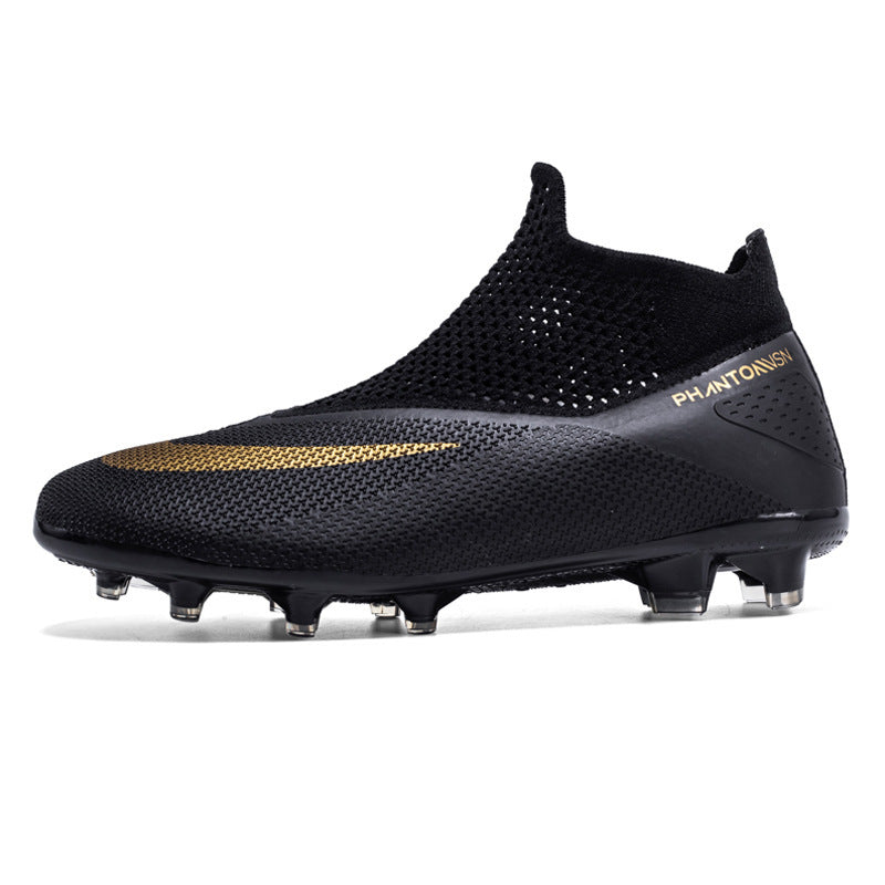 Football Shoes New High - Top Flying Socks Shoes Black