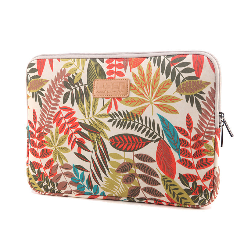 LISEN Colorful Leaf Notebook Sleeve Bag Inch 15.6 Inch Computer Bag White background