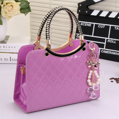 Lingge Shoulder Bags Women Handbags Messenger Bag 67 purple