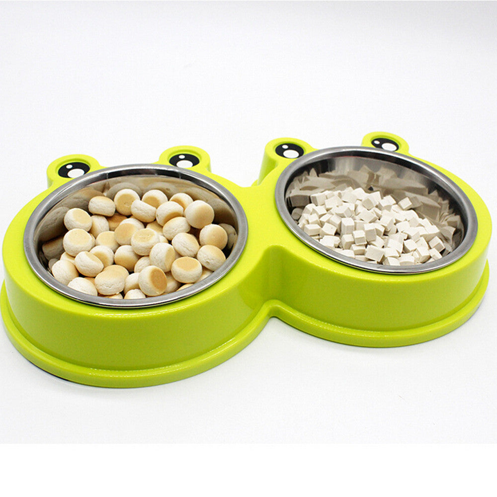 Food Bowl Pet Food Container Green Q1pc