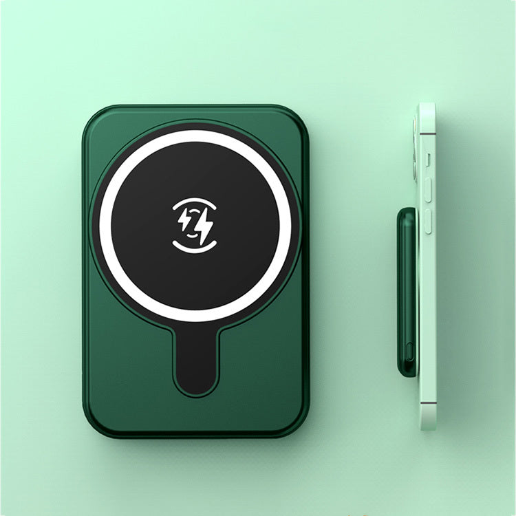 Mini Magnetic Power Bank 5000mAh Wireless Green 5000mAh