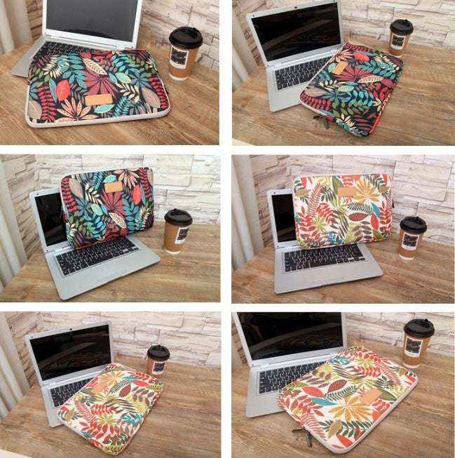 LISEN Colorful Leaf Notebook Sleeve Bag Inch 15.6 Inch Computer Bag