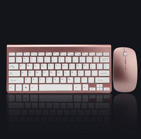2.4G Wireless Keyboard And Mouse Protable Mini Keyboard Mouse Combo Set For Notebook Laptop Mac Desktop PC Computer Smart TV PS4 Rose gold