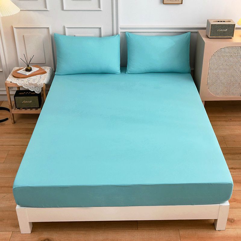 Students Cotton Bed Sheets Fitted Sheet Pillow Case Lake blue