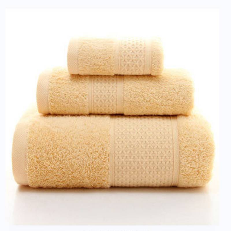 Pure cotton thickened bath towel Yellow 70X140 1pc