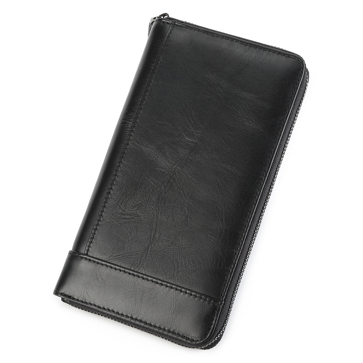 Top Layer Cowhide Men's Wallet Large Capacity Multifunctional Black