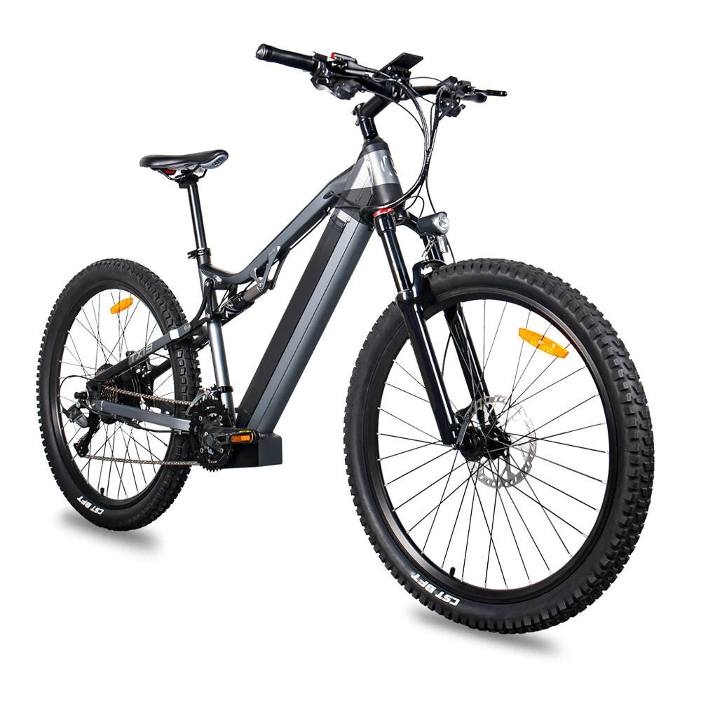 Red 500W Electric Ebike - 27.5 Inch Electric Mountain Bicycle 48V 27 Speed - Bafang Motor Gray