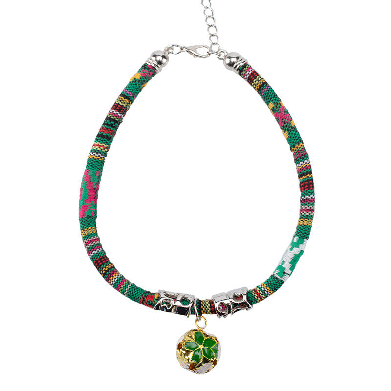 ethnic style Bell collar Green