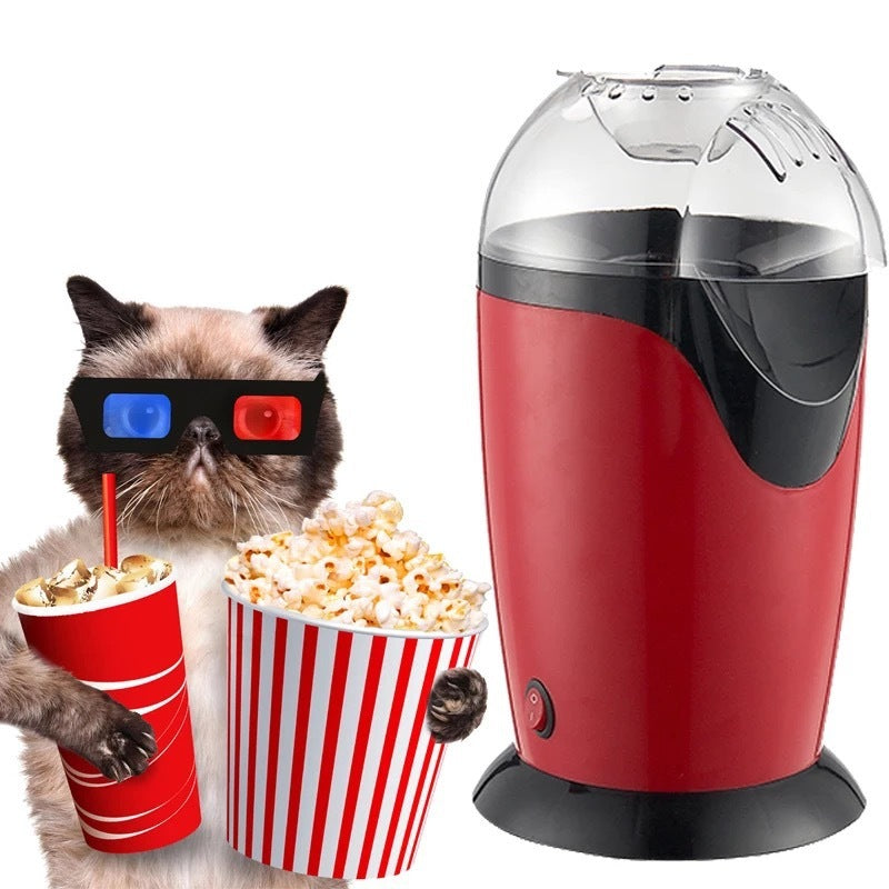 Popcorn Maker Household Mini Popcorn Machine Automatic DIY Red