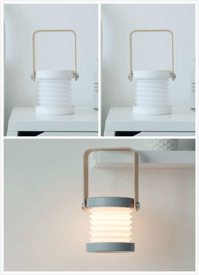 Foldable Touch Dimmable Reading LED Night Light Portable Lantern Lamp USB Rechargeable For Home Decor 2white 1grey 0.5 watts