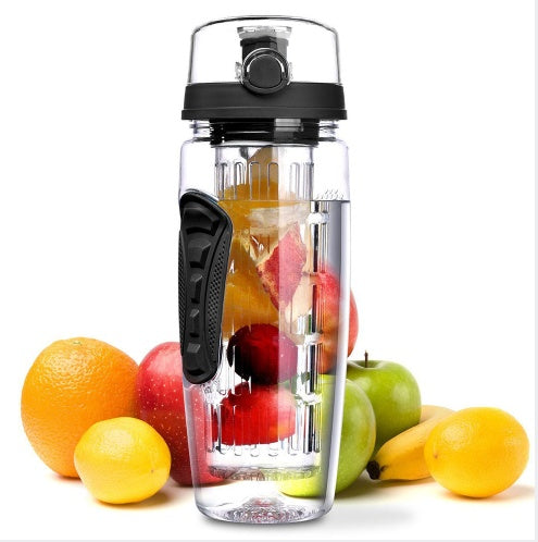 Free Fruit Infuser Juice Shaker Bottle Portable Climbing Camp Bottle Black