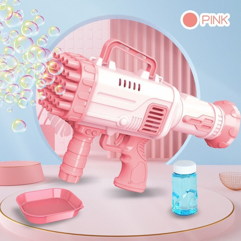 32 Holes Bazooka Bubble Machine Electric Children's Toy Gatling Bubble Gun Automatic Porous 32 Holes Bazooka Cherry Powder