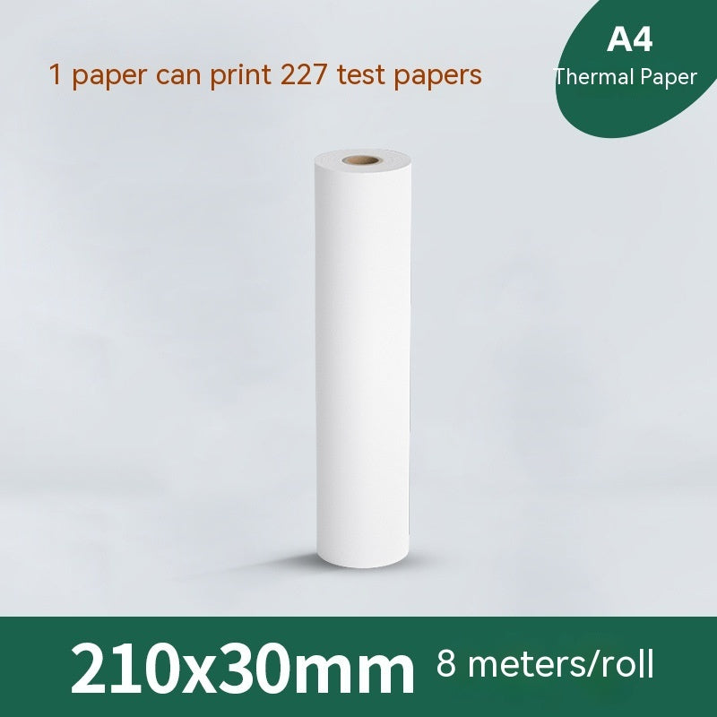 A4 Thermosensitive Printing Paper Special Paper Three-proof Folding Paper Roll Paper 210x30mm 1 Roll