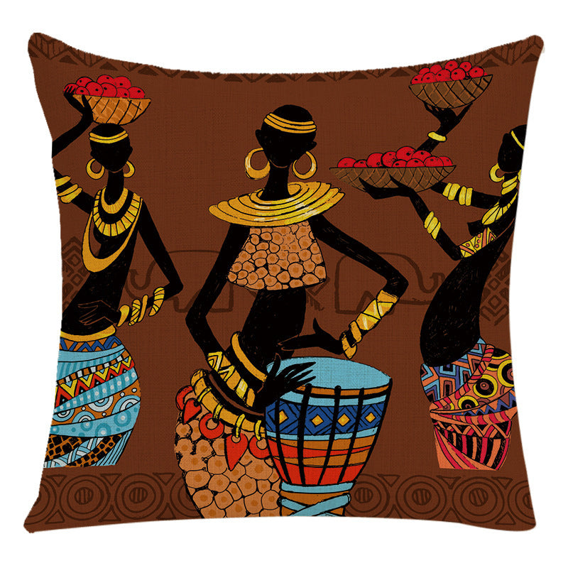 African Woman Housewares Bed Cushion Cover Car Pillow N 45*45cm