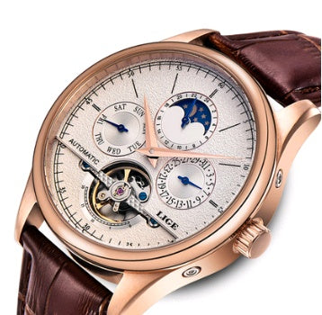 Men's automatic mechanical watch men's watch leather belt waterproof multi-function sports watch tourbillon watch