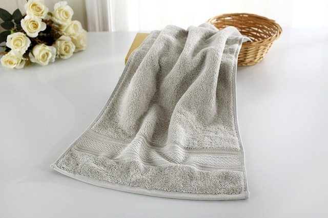High quality bathroom cotton towels for home Light Grey