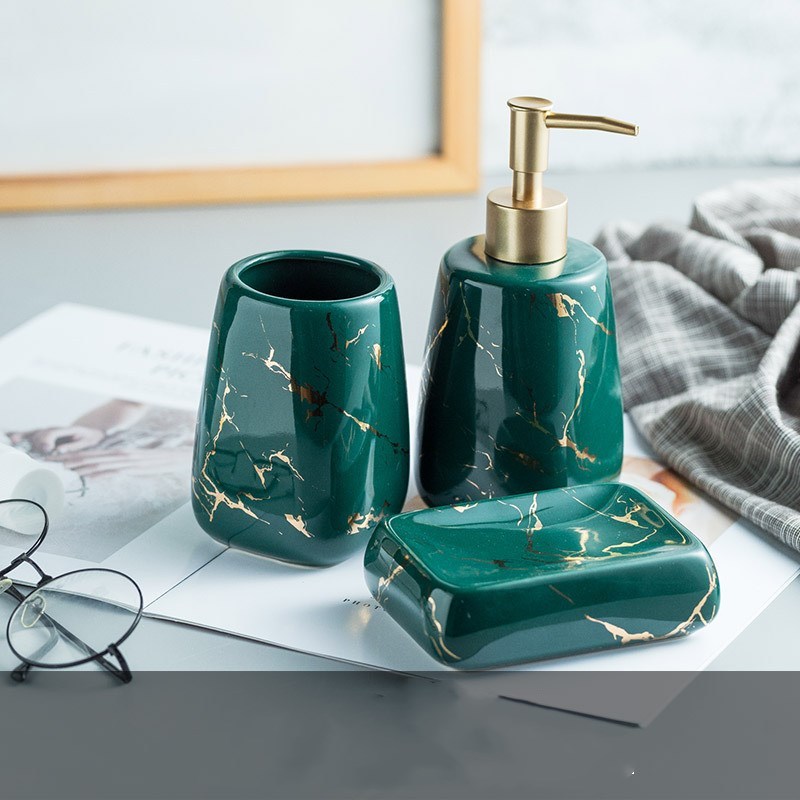 Bathroom wash set Blue 3piece set