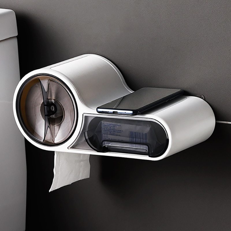 Home toilet bathroom roll holder White