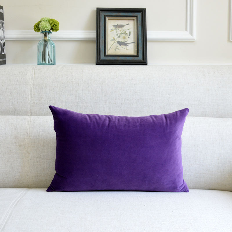 Sofa Velvet Throw Pillow Dark Purple 30x50cm