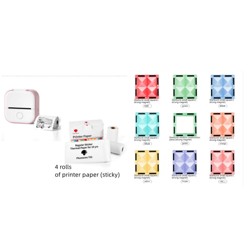 Portable Mini Thermal Label Printer Home Photo Printer Student Wrong Question Printer Bluetooth-compatible Mini Label Printer Price Tag Set6