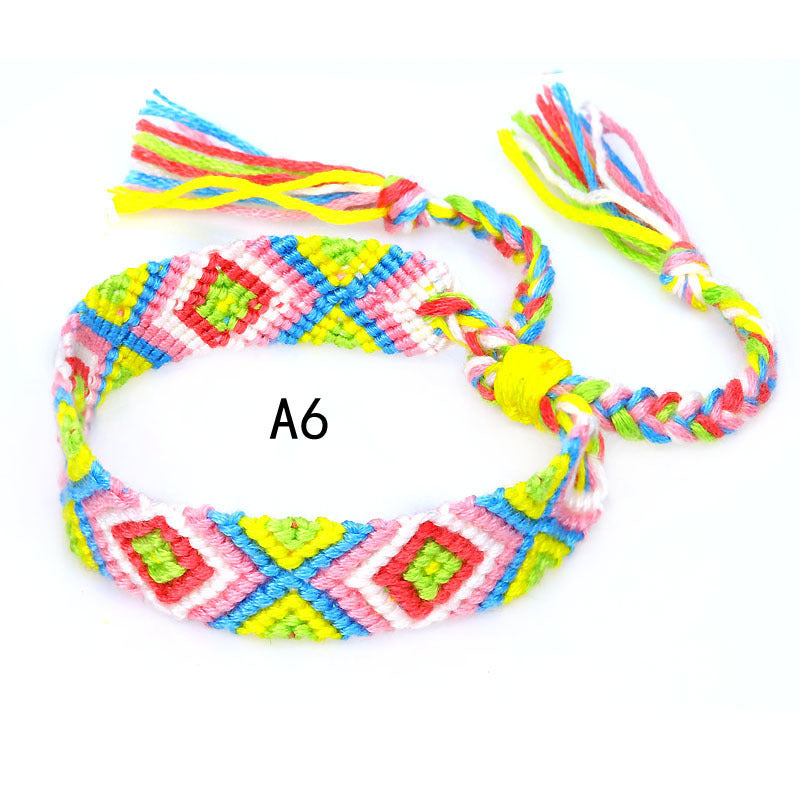 Nepal Ethnic Style Woven Rainbow Bracelet A6