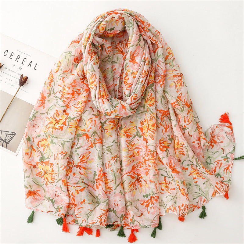 Creative Chinese Style Cotton And Linen Scarf SL2408005 180X88CM