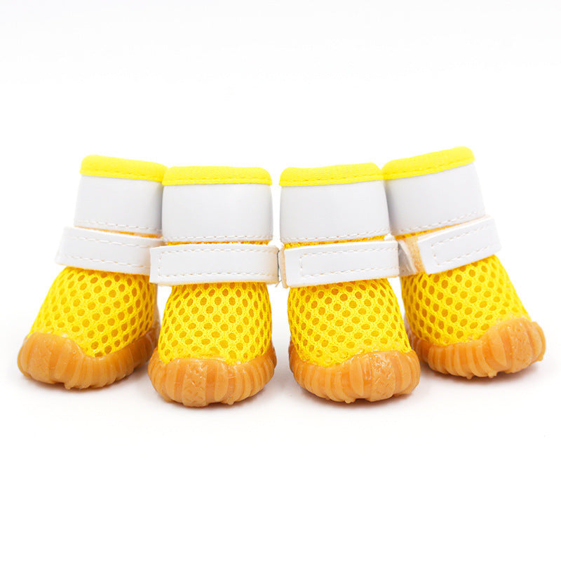 Pet Dog Breathable Sports Mesh Shoes Yellow