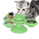 Cat Rotating Windmill Multi-Function Toys Itch Scratching Device Teeth Shining Toy Green