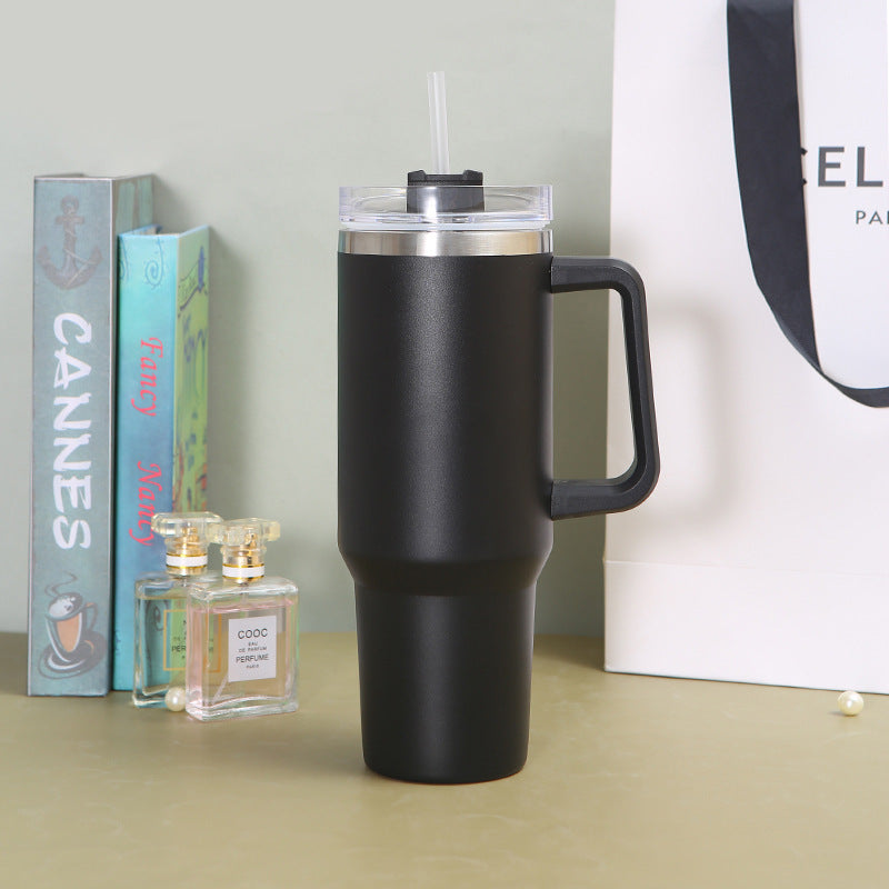 Stainless Steel Insulated Cup 40oz Straw Bingba Black 40oz