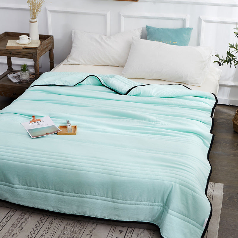 Cooling Blankets Pure Color Summer Quilt Plain Summer Cool Quilt Compressible Air-conditioning Quilt Quilt Blanket Jade green