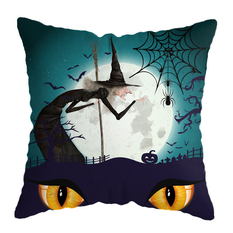 Linen Skull Halloween Pillow Cover 45x45cm A21