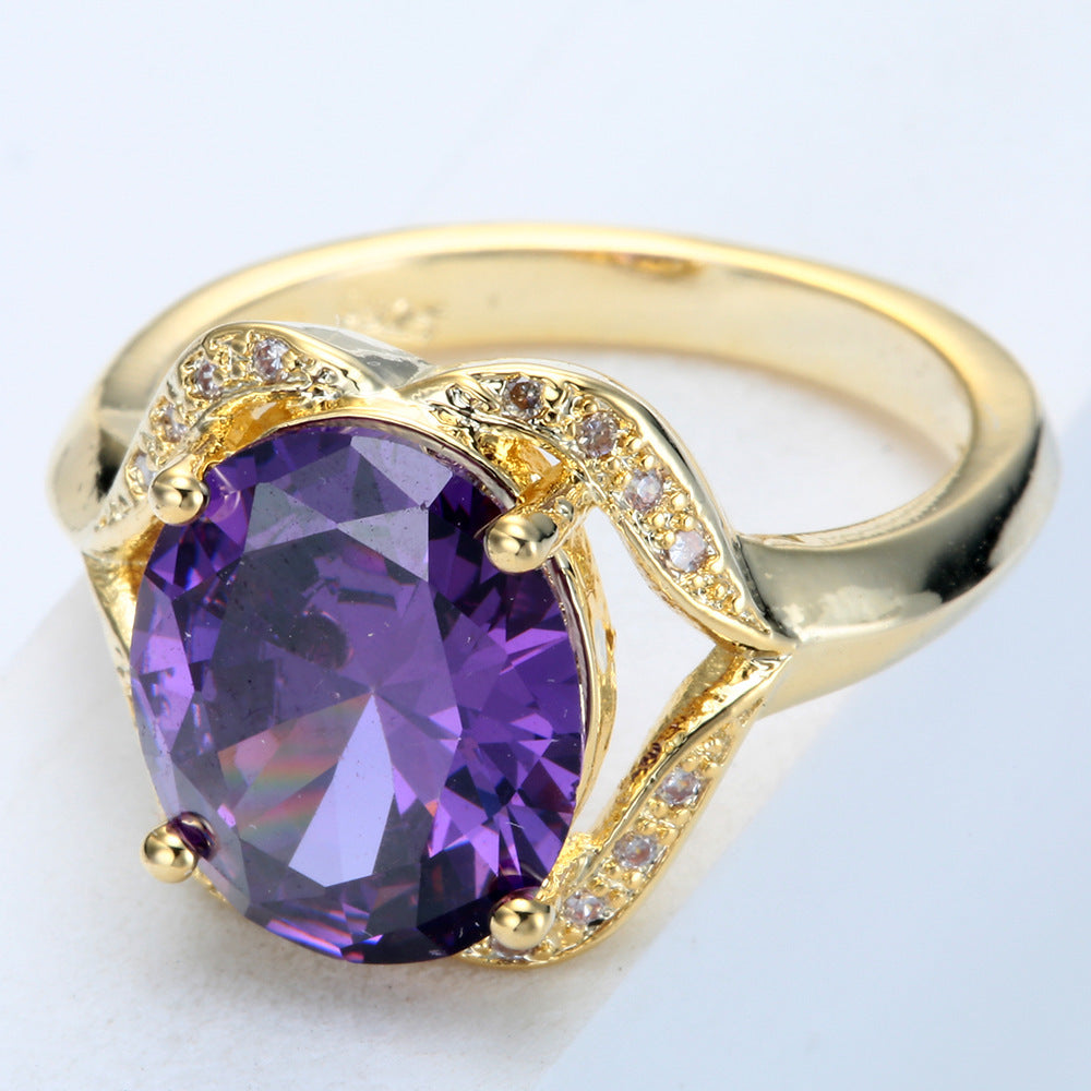 Copper Inlaid Zircon Ring Color 1031309