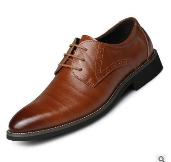 Men Leather Dress Shoes Light Brown