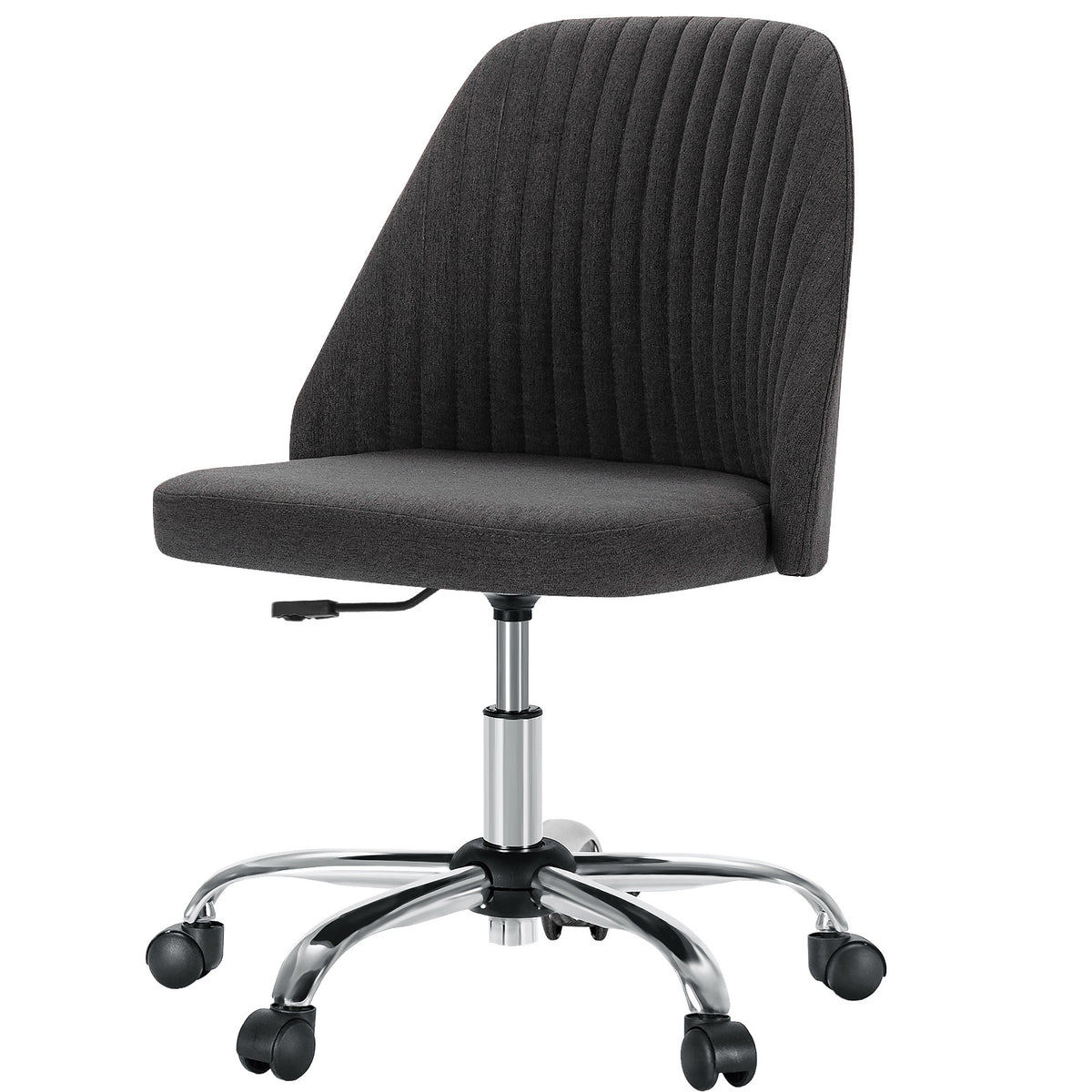 Modern Fabric Armless Adjustable Swivel Office Desk Chairs With Wheels