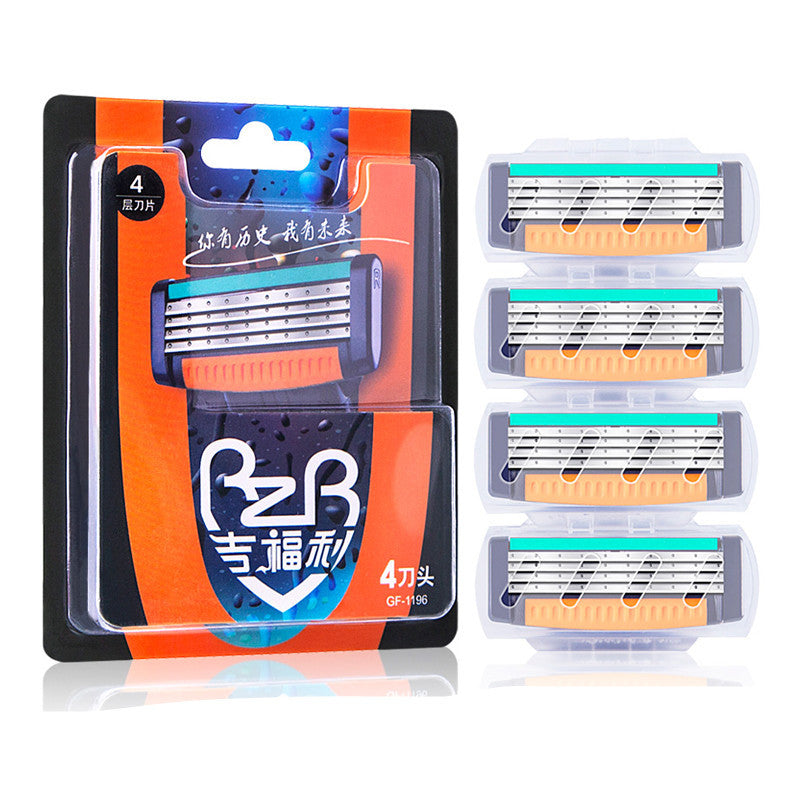 Manual razor 4-layer razor blade Orange 4 blades