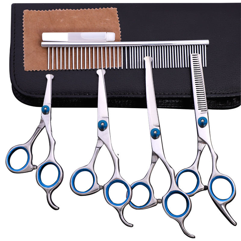 Stainless steel pet trimming shears Blue