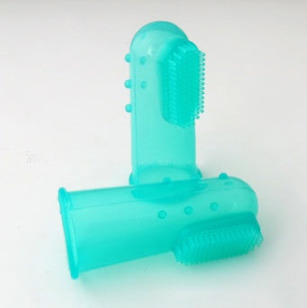 Super Soft Pet Finger Toothbrush Clear Green