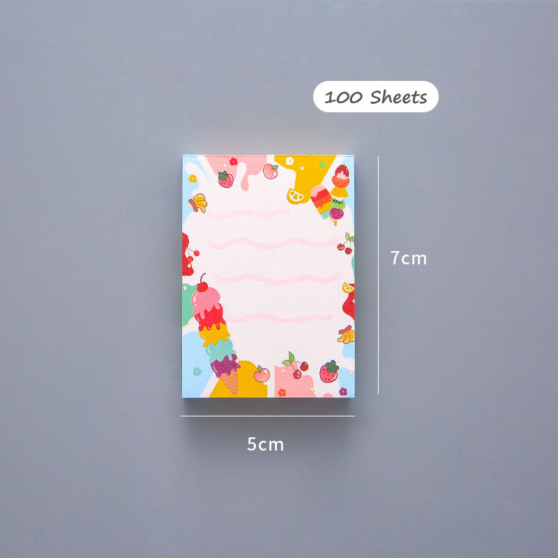 Cute Sticky Notes For Students With Tearable Non-sticky Sticky Notes Ice cream