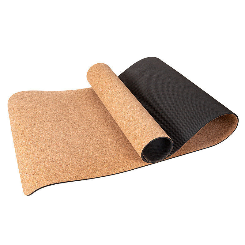 TPE Cork Yoga Mat Tasteless Non-slip Beginner Yoga Gym Mat Thicken Brown