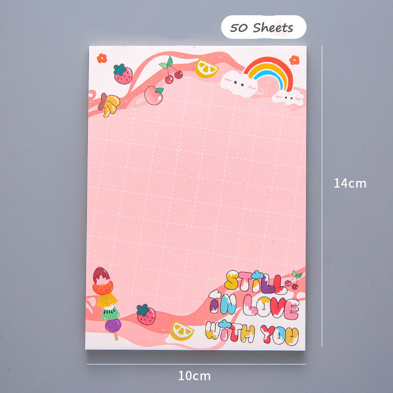Cute Sticky Notes For Students With Tearable Non-sticky Sticky Notes Fruit