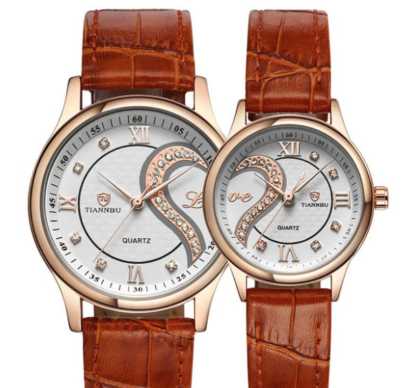 Belt couple watch couple watch pair Brown