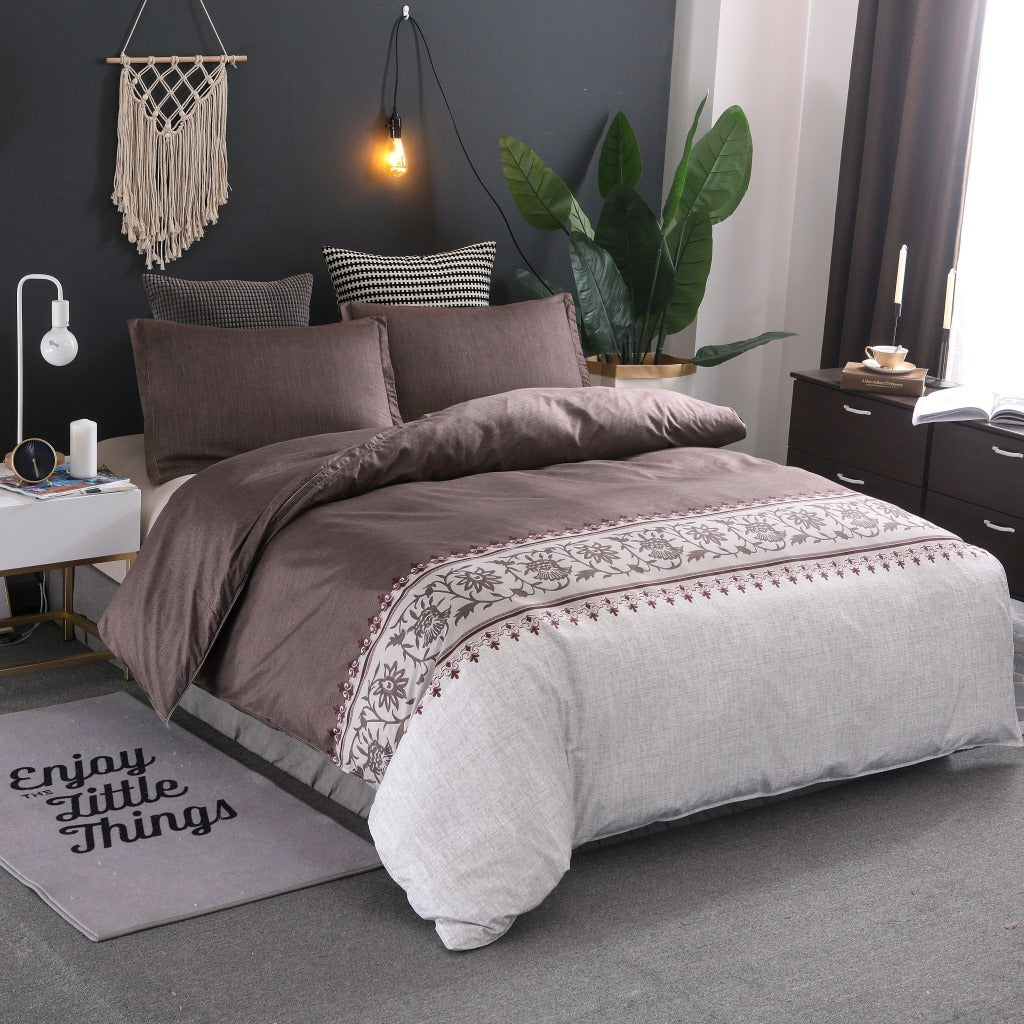 Simple plain bedding Brown