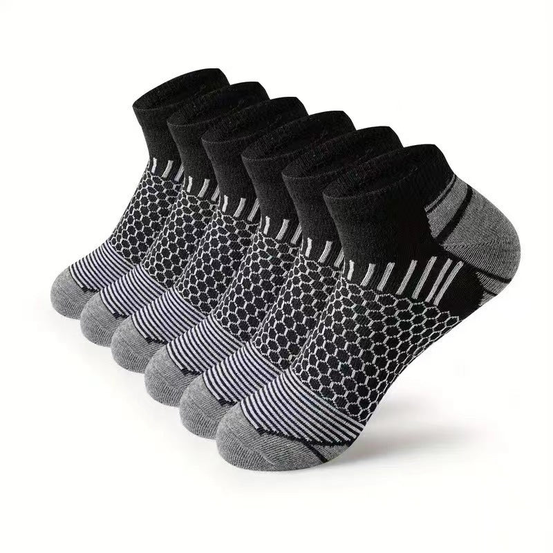Running Basketball Outdoor Socks Men's Breathable Sweat Absorbing Socks Ankle Socks Dark Gray 10Pairs